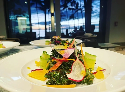 Kula kale salad with fresh Maui kale.